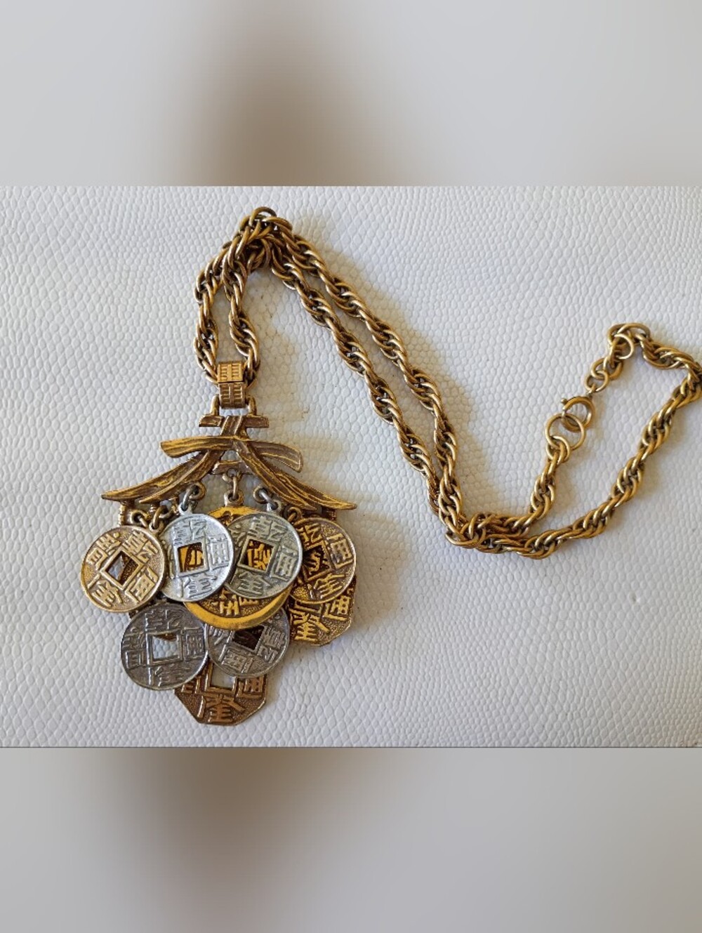 Don't miss! So unique- by ART vintage necklace, Asian coins.